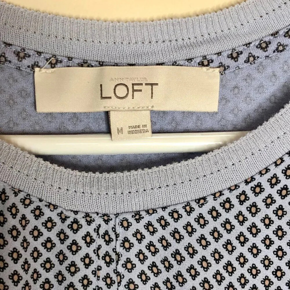 Loft Sleeveless Layered-Front Top, Blue, Size M - Picture 6 of 8